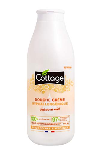 Cottage – Crema de ducha hipoalergénica – Terciopelo de miel – 97% de ingredientes de origen natural – Pieles sensibles, secas y reactivas – Fabricado en Francia – 560 ml