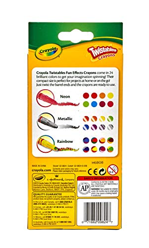 CRAYOLA 24ct Mini Twistable - Ceras de Colores con Efectos Especiales (24 Unidades)