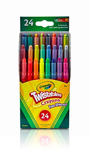 CRAYOLA 24ct Mini Twistable - Ceras de Colores con Efectos Especiales (24 Unidades)