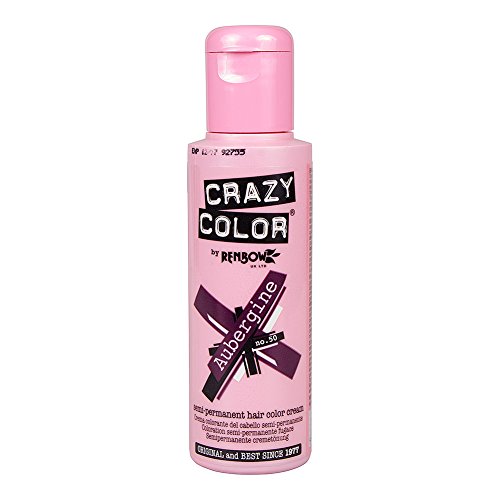 Crazy Color Coloración Semi-Permanente Color vibrante 100 ml (berenjena – Morado Oscuro)