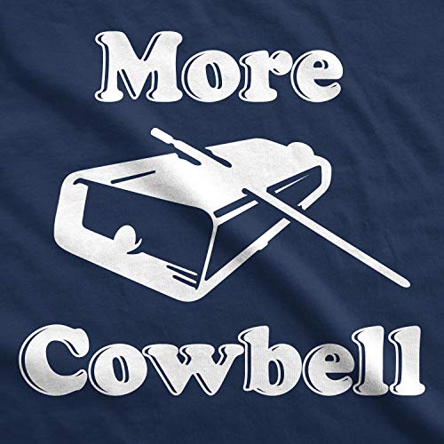 Crazy Dog Tshirts - Mens More Cowbell T Shirt Funny Novelty Sarcastic Graphic Adult Humor tee (Heather Navy) - M - Camiseta Divertidas