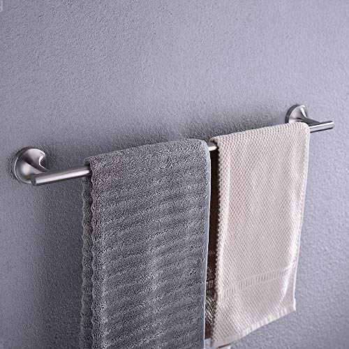 CREA accesorios de baño juego de acero inoxidable, toallero soporte para papel higiénico gancho para toallas con estante montaje en pared juego de accesorios de 5 piezas cepillado