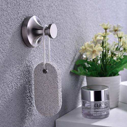 CREA accesorios de baño juego de acero inoxidable, toallero soporte para papel higiénico gancho para toallas con estante montaje en pared juego de accesorios de 5 piezas cepillado