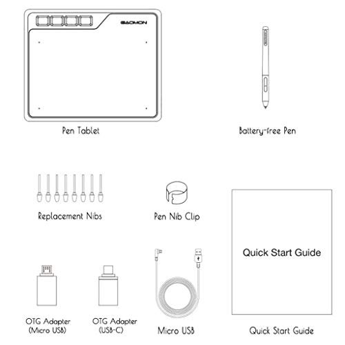 Creative-Stift-Display con el software libre, con un determinado Stift 8,30 * 6,85 * 0,31 aduanas Full HD (1920 x 1080), ideal para la oficina remota y Online-Training (negro)