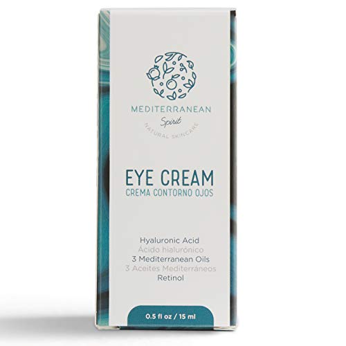 Crema Contorno de Ojos Antiarrugas Ácido Hialurónico, Retinol y 3 Aceites Mediterráneos - Ingredientes Naturales y Ecológicos - Mujer y Hombre por Mediterranean Spirit