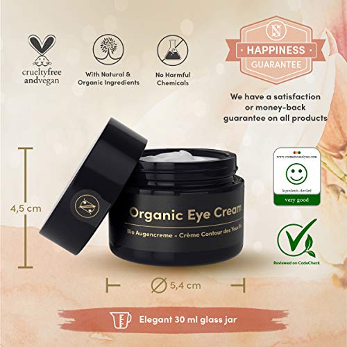 Crema Contorno de Ojos Lifting ORGÁNICA para Bolsas y Ojeras 30ml – Crema Antiarrugas con Acido Hialuronico, Aloe Vera Puro y Aceite de Argán – Belleza para Mujer de Alemania