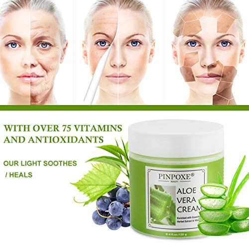 Crema de Aloe Vera, Crema Facial de Aloe, Gel de Aloe Vera, Crema Corporal de Aloe Vera, Crema Hidratante de Aloe Natural, Crema Hidratante Regeneradora Crema de Piel Grasa/Seca/Sensible Cura