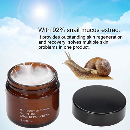 Crema de Cara de Caracol 92% Extracto de Secreción de Caracol Reparación Facial Crema Blanqueadora Blanqueadora Eliminación de Arrugas Anti-envejecimiento Hidratante de La Piel 75ml