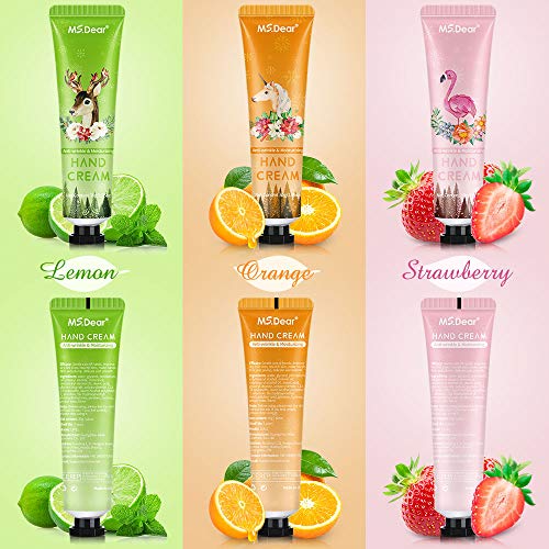 Crema de Manos, MS.DEAR Set de Crema de Manos para Manos Secas y Ásperas, Absorción Rápida e Hidratante Profunda, Crema de Manos Nutritiva, Set de Regalo para Mujer de Navidad, 30ml * 6 Pcs