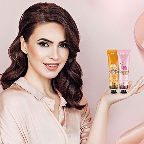 Crema de Manos, MS.DEAR Set de Crema de Manos para Manos Secas y Ásperas, Absorción Rápida e Hidratante Profunda, Crema de Manos Nutritiva, Set de Regalo para Mujer de Navidad, 30ml * 6 Pcs