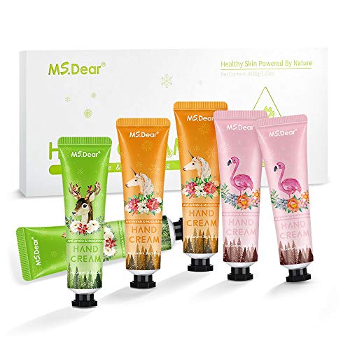 Crema de Manos, MS.DEAR Set de Crema de Manos para Manos Secas y Ásperas, Absorción Rápida e Hidratante Profunda, Crema de Manos Nutritiva, Set de Regalo para Mujer de Navidad, 30ml * 6 Pcs