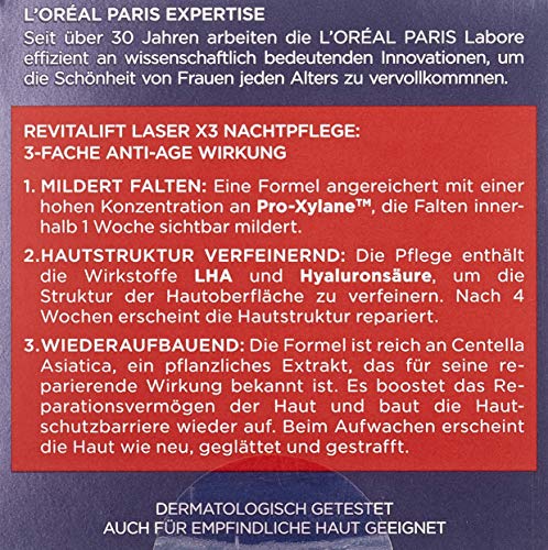 Crema de noche RevitaLift Laser X3 con muestra de crema de día de L'Oréal Paris