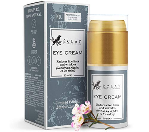 Crema de Ojos Eclat – Crema de Ojos Hidratante para Patas de Gallo, Ojos Hinchados y Ojeras – Con Extracto de Avena – Colágeno Natural – Antioxidantes – Crema Hidratante de Ojos Antiedad