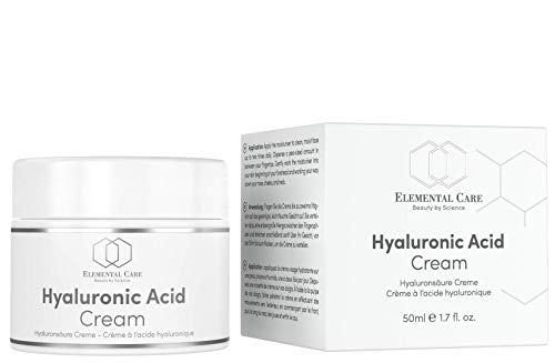 Crema Facial de Acido Hialuronico Vegano 50ml de la Más Alta Calidad - Crema Antiarrugas para Mujer y el Contorno de Ojos con Vitamina E - Cosmetica Natural Hecho en Alemania