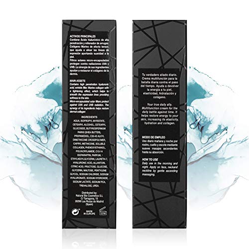 Crema facial de día con colágeno marino para ayudar a la elasticidad de la piel – Crema antiarrugas con efecto hidratante libre de alérgenos y parabenos – Restaura el colágeno de la piel (50 ML)