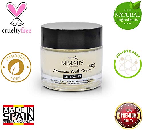 Crema Facial Para Mujer Piel Madura +40-Cara y Cuello-Hidratante-Antiarrugas-Lifting Natural-Piel Luminosa,Firme y Tersa-Ácido Hialurónico Puro+Colágeno+Vitamina A,E+Extractos-No Grasa-De España