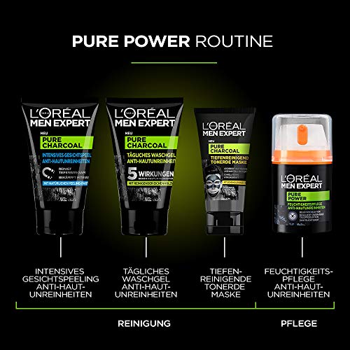 Crema hidratante L'Oreal Men Expert Pure Power para el cuidado diario facial, para hombre, una unidad de 50 ml