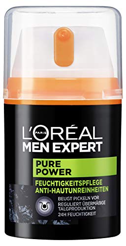 Crema hidratante L'Oreal Men Expert Pure Power para el cuidado diario facial, para hombre, una unidad de 50 ml