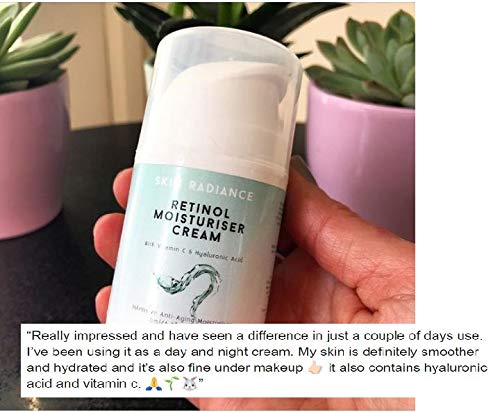 Crema hidratante para rostro con retinol de alta resistencia, ácido hialurónico y vitamina C, producto en Reino Unido, crema facial y ojos – antienvejecimiento/arrugas