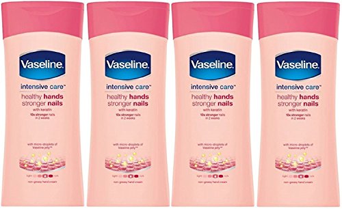 Crema hidratante para unas uñas más fuertes y manos más sanas con queratina, 4 unidades de 200 ml, de Vaseline Intensive Care