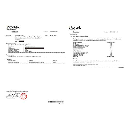 Crema para los Ojos de Retinol de D.obsessed - Resolución antiedad para arrugas, círculos oscuros e hinchazón - Exclusivo con retinol, células madre vegetales, Matrixyl 3000, ácido hialurónico (20g)