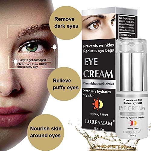 Crema per Occhiaie,Crema Ojos Antiarrugas,Tratamiento para las bolsas de los ojos al instante para hombre y mujer Gallos e Hinchazón Anti-edad y efecto Lifting