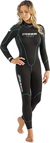 Cressi Maya Lady Monopiece Wetsuit Traje de Neopreno 2.5mm de una Pieza para Mujer, Women's, Negro/Aguamarina, XL/5