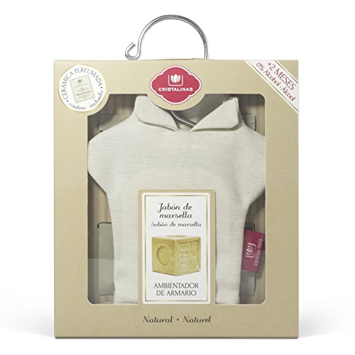 CRISTALINAS. Ambientador Percha para Armario. Mas de 8 semanas de duración. Cerámica Sólida. Aroma (Jabón de Marsella)