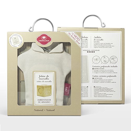 CRISTALINAS. Ambientador Percha para Armario. Mas de 8 semanas de duración. Cerámica Sólida. Aroma (Jabón de Marsella)