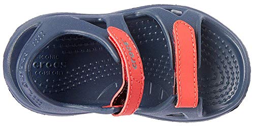 Crocs Swiftwater River Sandal, Sandalias de Punta Descubierta Unisex Niños, Azul (Navy/Flame 4ba), 24/25 EU