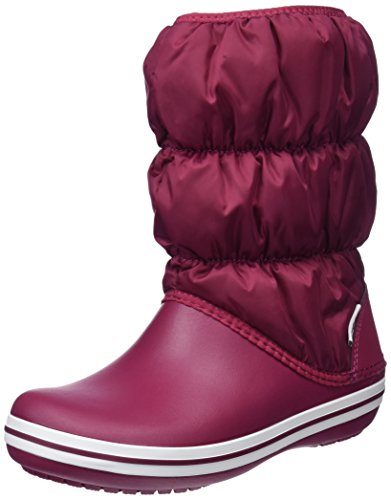 Crocs Winter Puff Boot, Botas de Nieve para Mujer, Rojo (Pomegranate/White), 38/39 EU