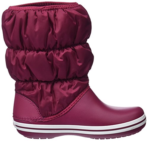 Crocs Winter Puff Boot, Botas de Nieve para Mujer, Rojo (Pomegranate/White), 38/39 EU