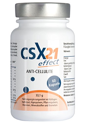 CSX21 cápsulas anti-celulitis | eficaz quema-grasas | potente anticelulitico reductor en glúteos, abdomen, cadera, brazos, muslos | Adiós piel de naranja y protuberancias | 60 pastillas