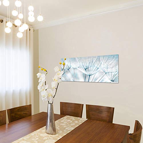 Cuadro en Lienzo Flores de diente de león 100 x 40 cm - XXL Impresión Material Tejido no Tejido Artística Imagen Gráfica Decoracion de Pared - 1 pieza - Listo para colgar - 209812b