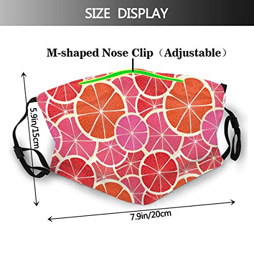 Cubierta de nariz reutilizable unisex Frutas Funky Grapefruit Citrus Print Tapones para el polvo Tapones para los oídos ajustables