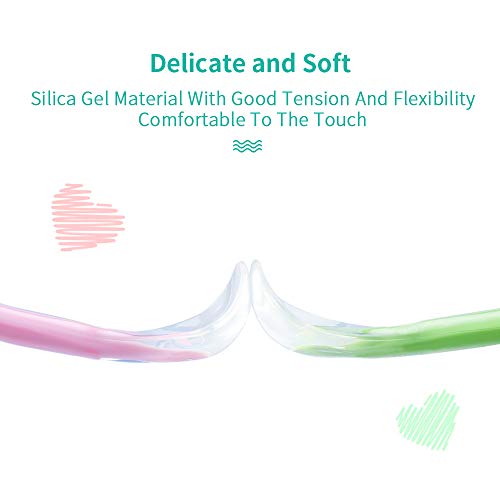 Cucharas Bebé, 7 stars 4 Piezas Cucharillas de Bebé de Siliconas Suaves, Cucharas de Alimentación para Bebé, Cuchillerías Antideslizante Ergonómicas a Niños Apartir de 4 Meses Set de Cucharas