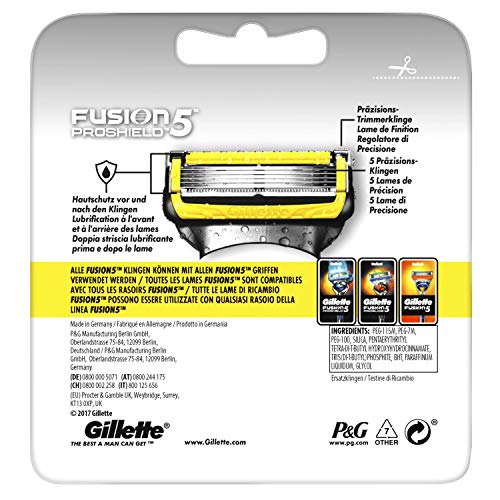 Cuchillas de afeitar para hombre Gillette Fusion Proshield.