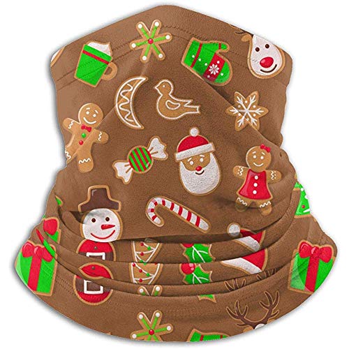 Cuello Polaina Bufanda Bandana Mascarilla Hombre de jengibre Papá Noel Reno Caramelo Protección UV para montar Correr Diademas cálidas