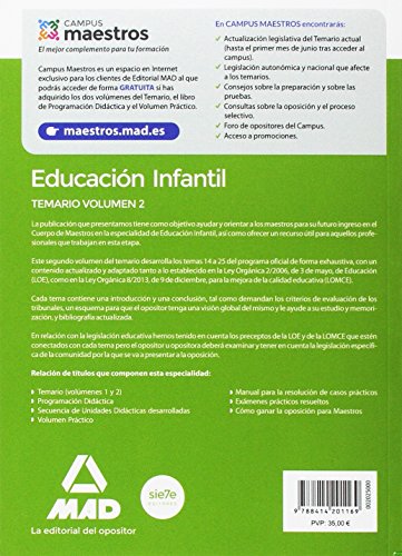 Cuerpo de Maestros Educación Infantil. Temario Volumen 2