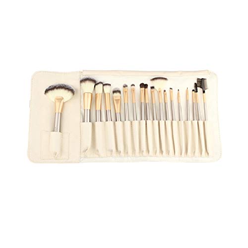 Cupcinu 18Pcs Brochas de maquillaje profesional set Cepillo de abanico Cepillo para Ojos Base liquida Rubor Polvo suelto Kit de brochas con Bolsa de cosméticos