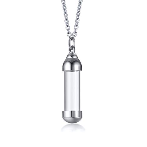 Cupimatch collar cadena colgante botella cristal perfume botella abatible acero inoxidable hombre mujer tamaño a elegir Piccolo
