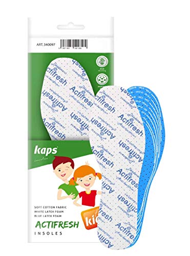 Cut To Size Plantillas de Calzado Para Niños Higiénico, Suaves Y Ajustables Tehchnology Antibacteriano Suizo Por Sanitized, Almohadillas Para Zapatos Actifresh Kids Todos Los Tamaños Hechos En Europa