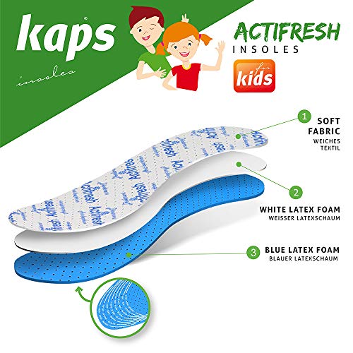 Cut To Size Plantillas de Calzado Para Niños Higiénico, Suaves Y Ajustables Tehchnology Antibacteriano Suizo Por Sanitized, Almohadillas Para Zapatos Actifresh Kids Todos Los Tamaños Hechos En Europa