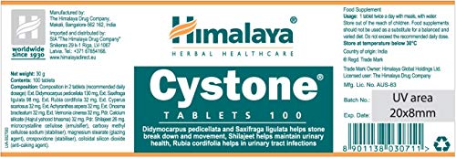 Cystone - Suplemento para la infección de vías urinarias y cistitis - Admite tratamiento de UTI - 840 mg 100 cápsulas - producto de Himalaya (desde 1930) (2-Pack)