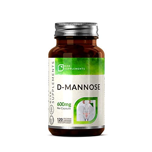 D-Manosa - 1200mg por porción de Rise Supplements | 120 cápsulas vegetarianas | Hecho en el Reino Unido en instalaciones con licencia ISO - Adecuado para vegetarianos y veganos (1 Botella)