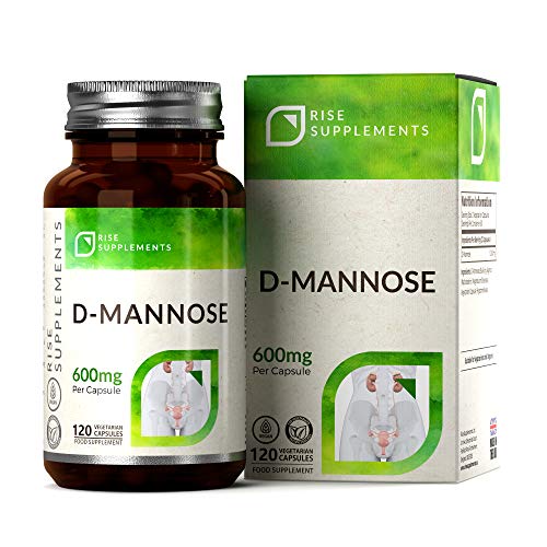 D-Manosa - 1200mg por porción de Rise Supplements | 120 cápsulas vegetarianas | Hecho en el Reino Unido en instalaciones con licencia ISO - Adecuado para vegetarianos y veganos (1 Botella)