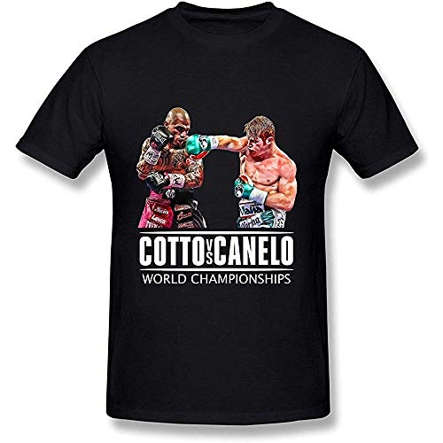 DAU Men's T-Shirt Miguel Cotto-Canelo Alvarez-World Championships 5 BlackYILIAX00580 (Size:S)