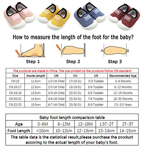 DEBAIJIA Zapatos para niños 0-3T Bebé Caminar Zapatillas Color Sólido Suela Suave Malla Antideslizante PVC Material Ligero Transpirable(Caqui-22)