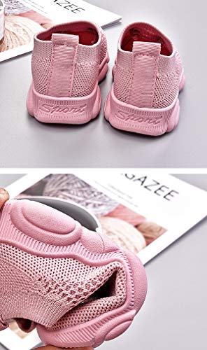 DEBAIJIA Zapatos para Niños 0-3T Bebés Caminata Zapatillas Color Sólido Malla Antideslizante Transpirable Ligero EVA Material Niños Niñas(Blanco-24)