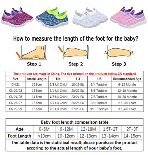 DEBAIJIA Zapatos para Niños 1-4T Bebés Caminata Zapatillas Raya Ahuecada Niña pequeño Suela Suave Malla TPR Material Transpirable Cómodo(Rosa-19)